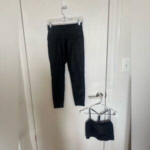 Beyond Yoga Black Leggings and Strappy Top Set